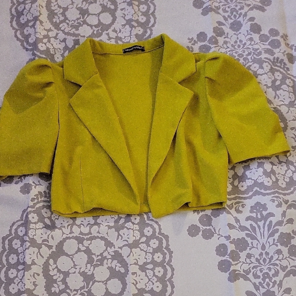 Yellow Puff Sleeve Jacket